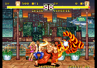 Zazie does a Hellfire uppercut, setting Yungmie on fire.